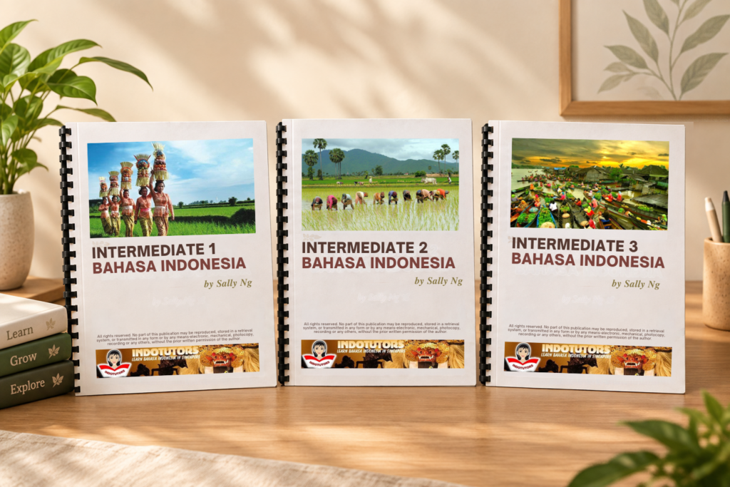 Intermediate Indonesian course books for Intermediate 1, 2 and 3